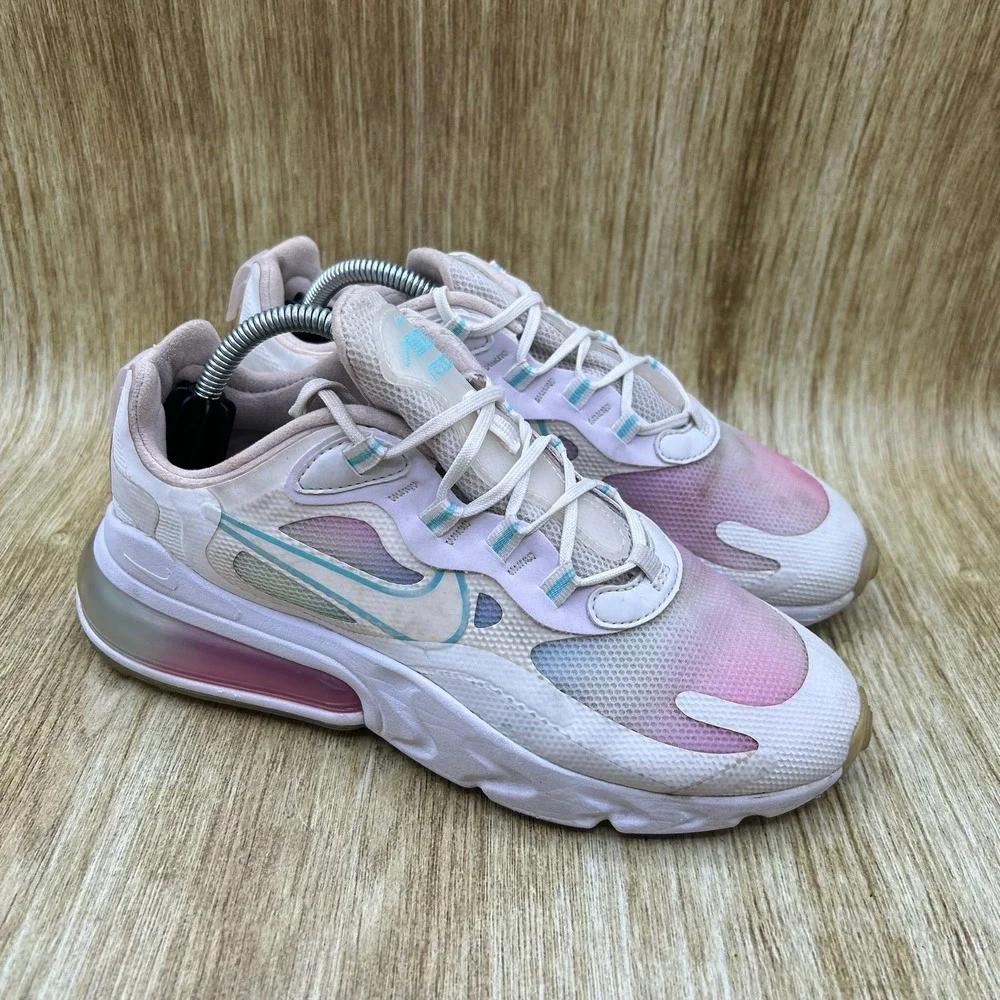 Nike Air Max 270 React SE Womens 6.5 White Light Gradient Sneakers CK6929-100